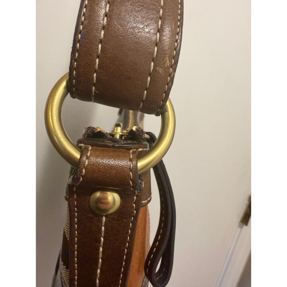 Coach Patchwork Shoulder Bag Brown Multi Leather Trim - Picture 12 of 15